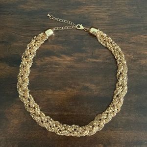 Braided gold necklace, 18.5–21.5” long